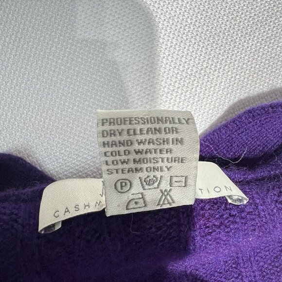 Neiman Marcus Short Sleeve Cardigan Sweater Womens S Cashmere Cable knit Purple - Picture 4 of 11